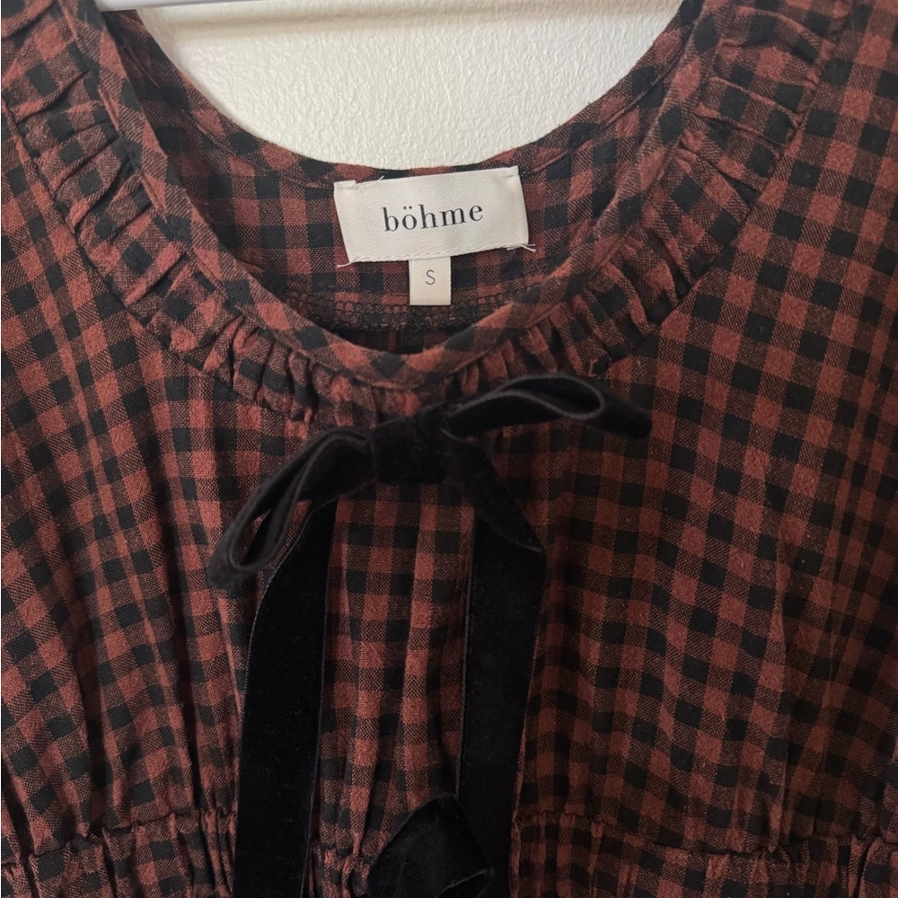 Bohme Plaid Midi Dress - Red and Black - Picture 4 of 4